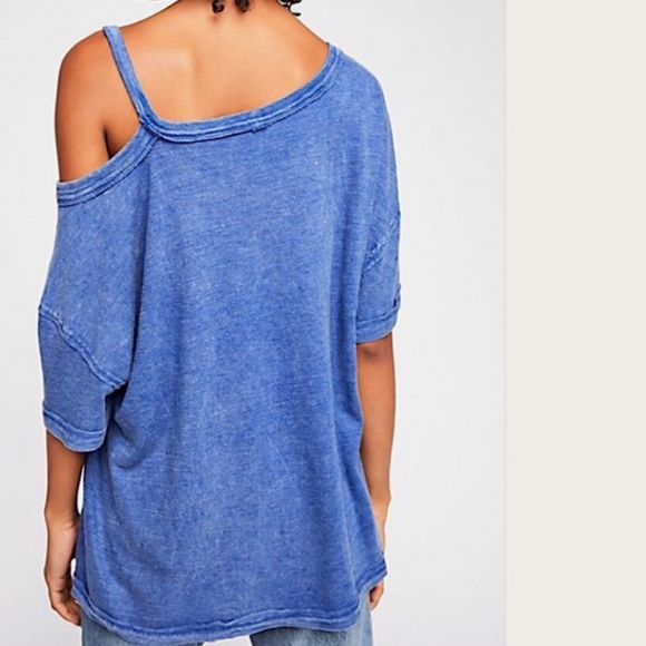 FREE PEOPLE We The Free Alex Tee Blue Lagoon NWOT Size XS - Picture 9 of 11